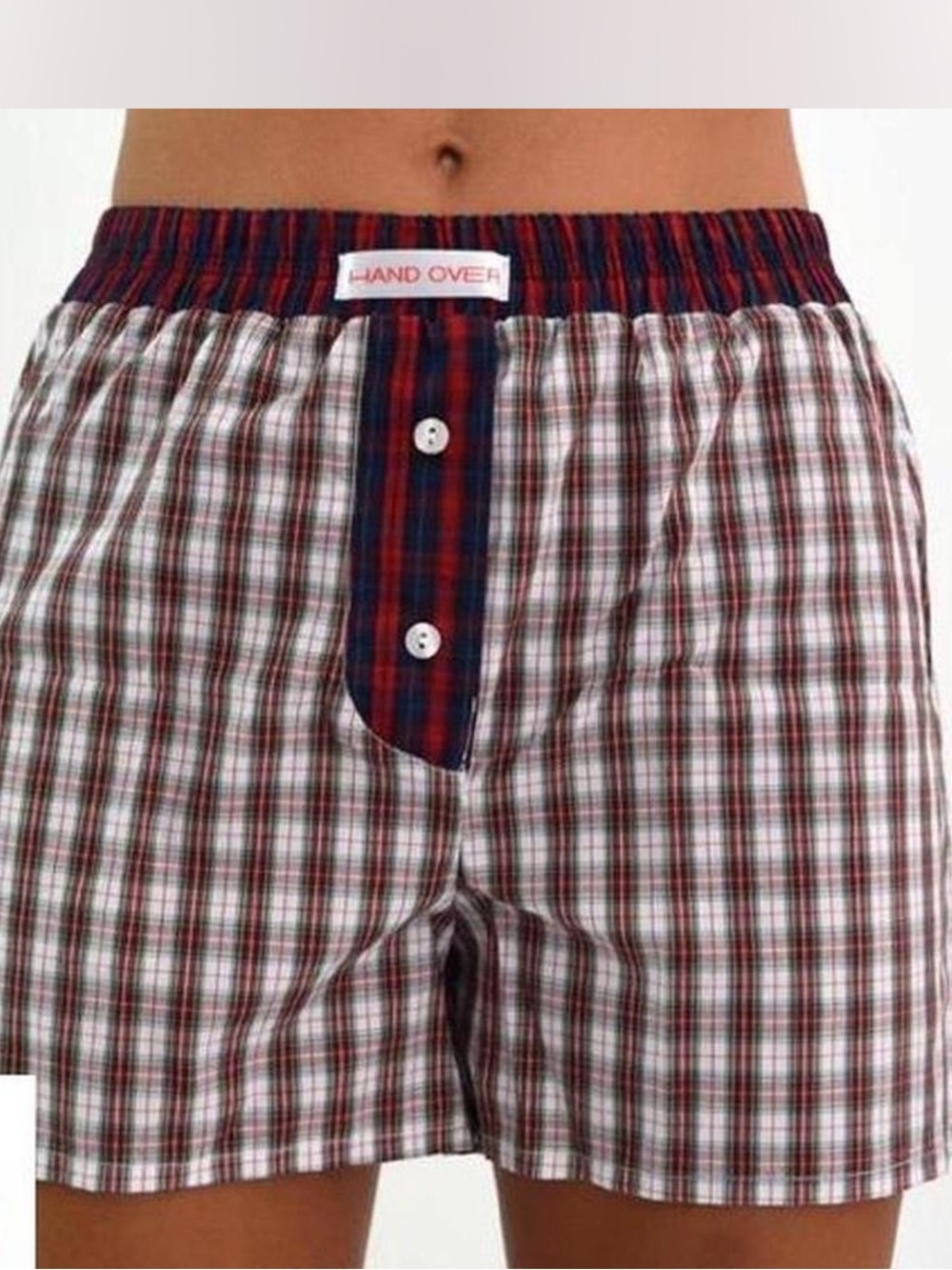 Hand Over Plaid Boxer Shorts